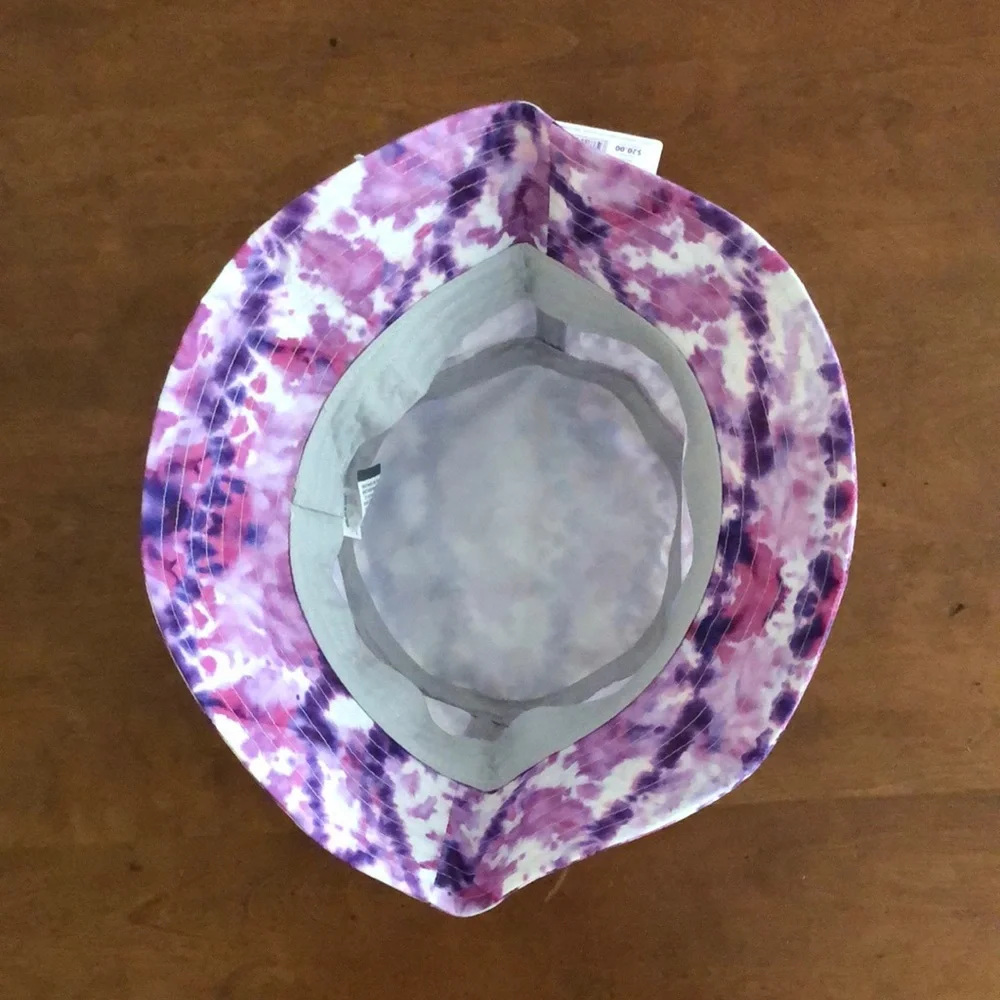 Girl’s Youth size Layer 8 UPF purple tie dye sun protection bucket hat